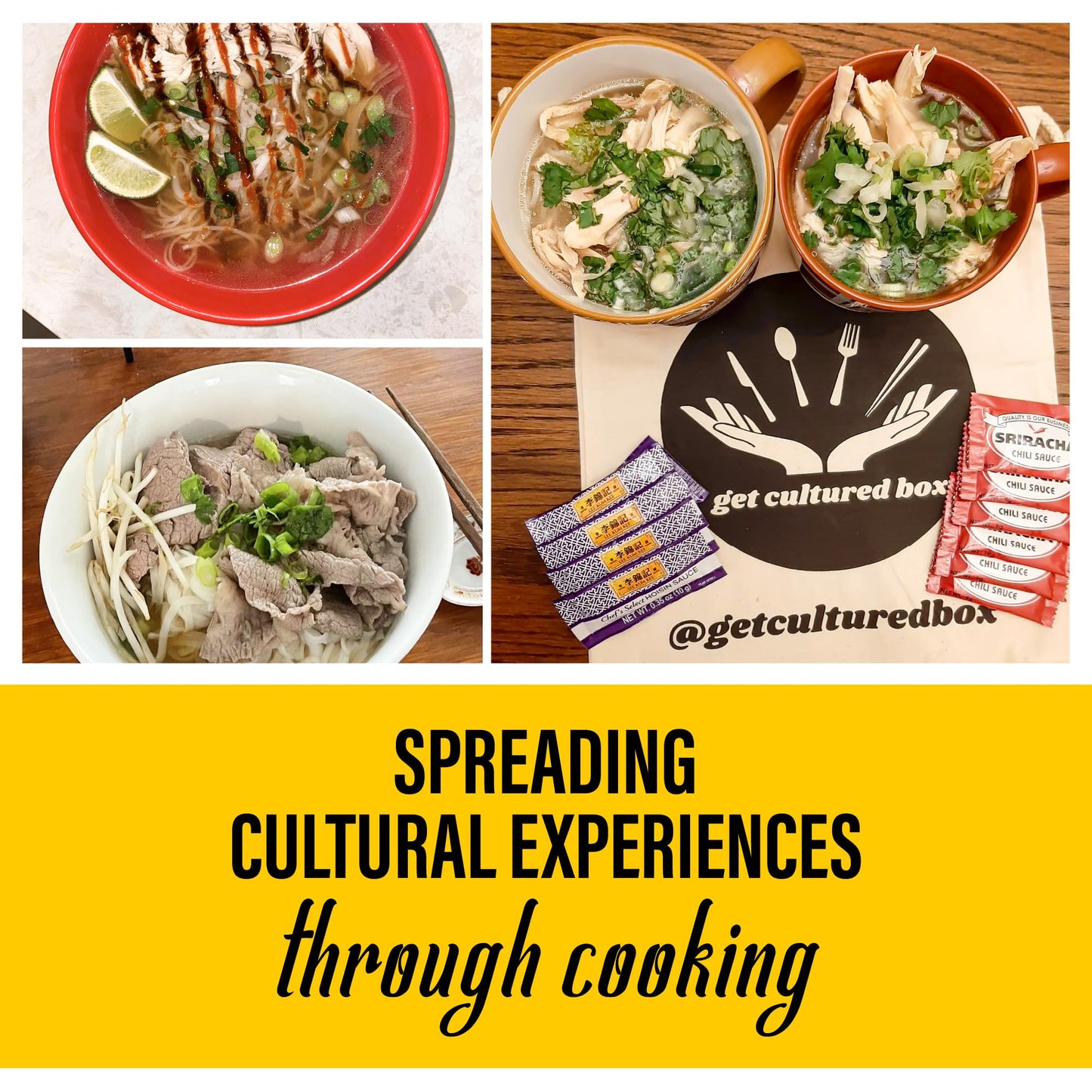 Get Cultured Box Diy Chicken Pho Kit (Ph? G), Make Authentic Vietnamese Pho Broth, Includes Herb Bag, Rice Noodles & Condiments