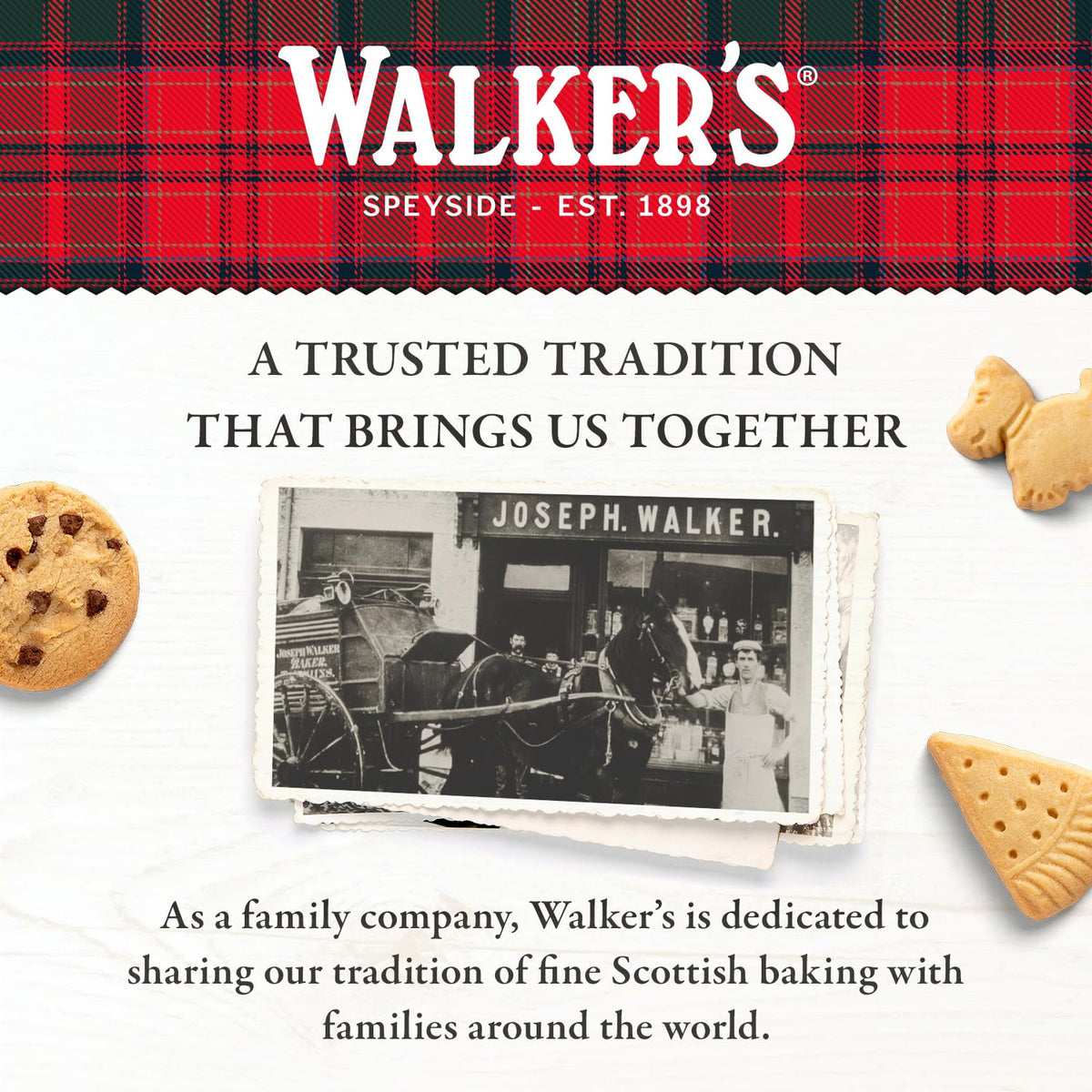 Walker? Assorted Shortbread Cookies in Festive Shapes - Shortbread Cookie Tin (8.8 oz) - Includes Christmas Tree, Bell, Star and