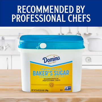 Domino Pure Cane Ultrafine Granulated Bakers Sugar, 3.5 lb Easy Baking Tub
