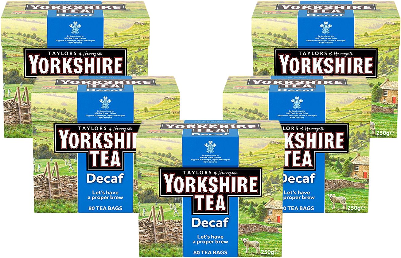 Yorkshire Tea Decaffeinated Tea Bags 250 g (Pack of 5)