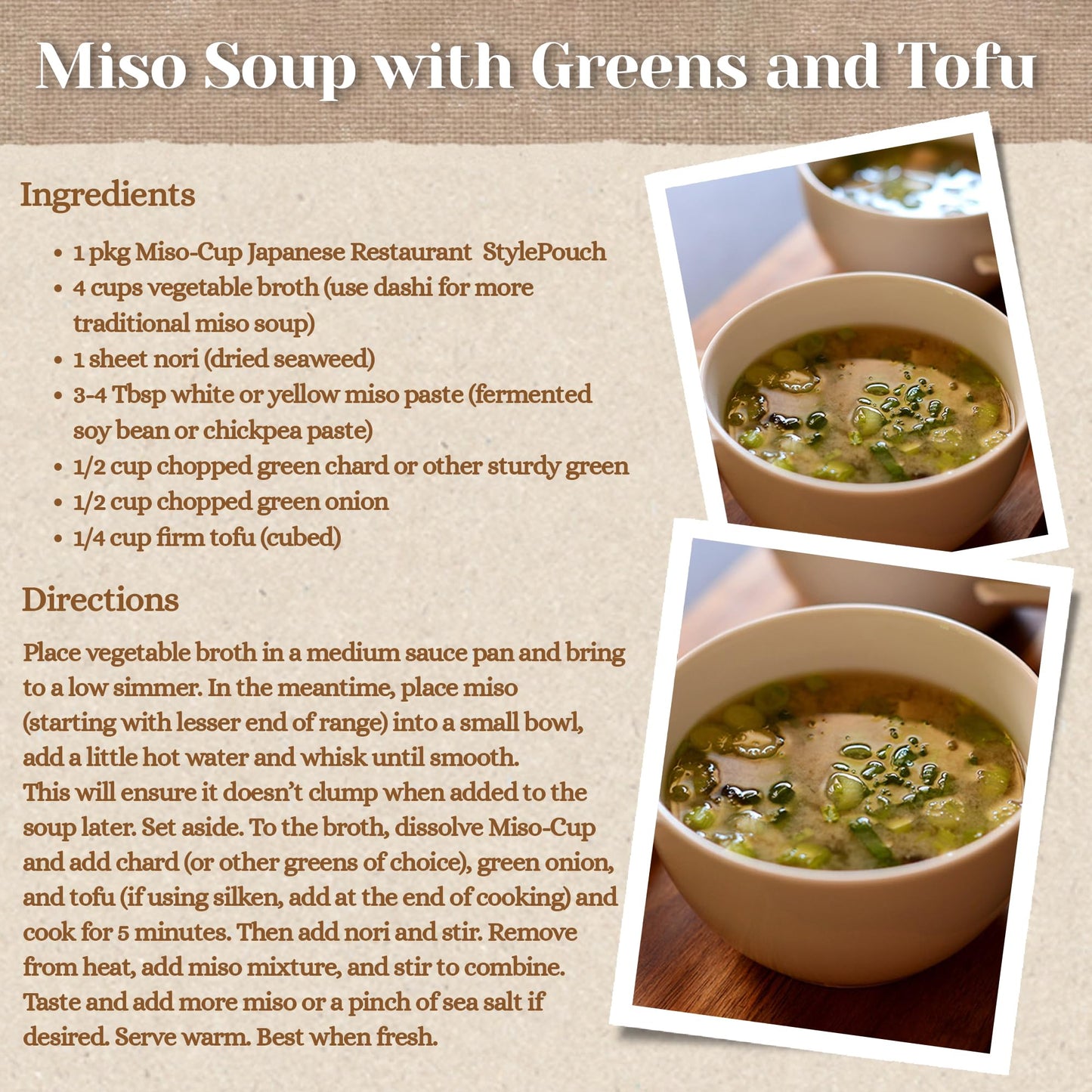 Edward & Sons Organic Japanese Restaurant Stle Miso Cup Instant Soup, 2.9 oz
