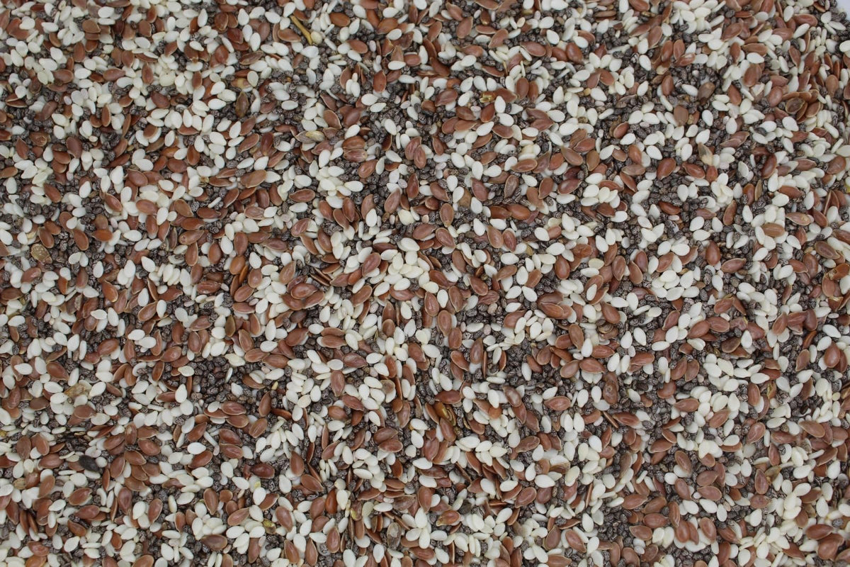 Us Snacks - Super 3 Seeds Mix, Blend Of Premium Quality Flaxseed, Chia Seeds, And Sesame Seeds Superfood (16 Ounce Super Mix)