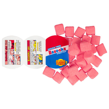 New Bazooka Sugar-Free Bubble Gum Cubes Bag - 100 Count Original Flavor, Resealable Stand-Up Pouch, Bulk Gum Perfect for Sharing