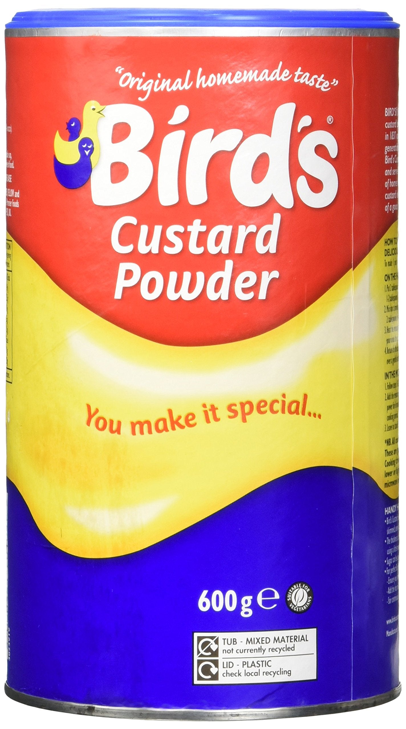 Birds Custard Powder, 600g Canisters