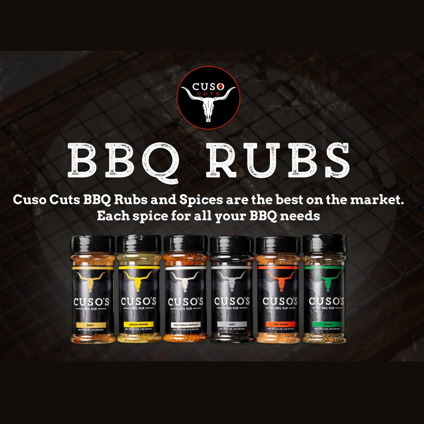 Cuso Cuts Spicy Garlic Buffalo BBQ Rub - 5 oz Bottle - Chicken Wing Seasoning & Marinade