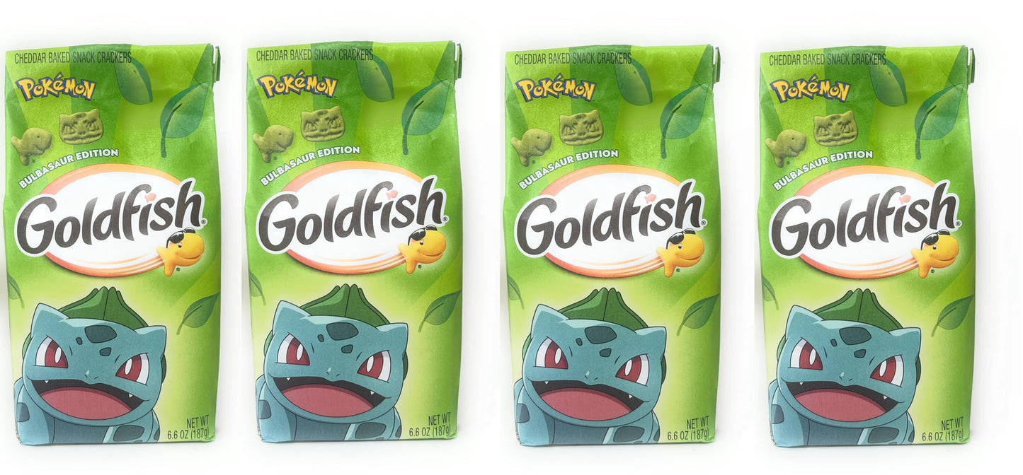 Goldfish Crackers - 4 bags - Free of Dyes (Pokemon Bulbasaur 6.6oz - Free of Dyes)