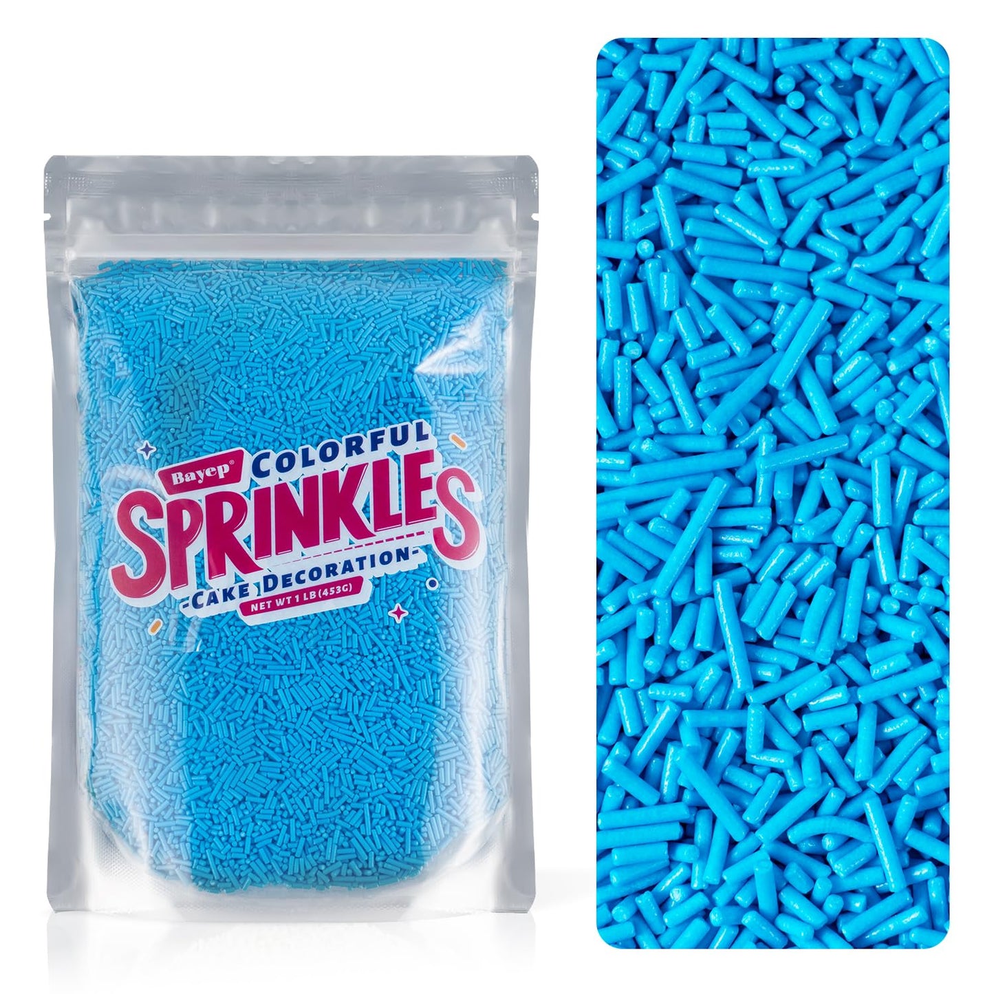 Edible Blue Sprinkles Bulk 16 Oz Bulk Blue Jimmies For Ice Cream Dessert Toppings Brownies Cookies Cupcakes Cake Decorating Birthday Baby Shower