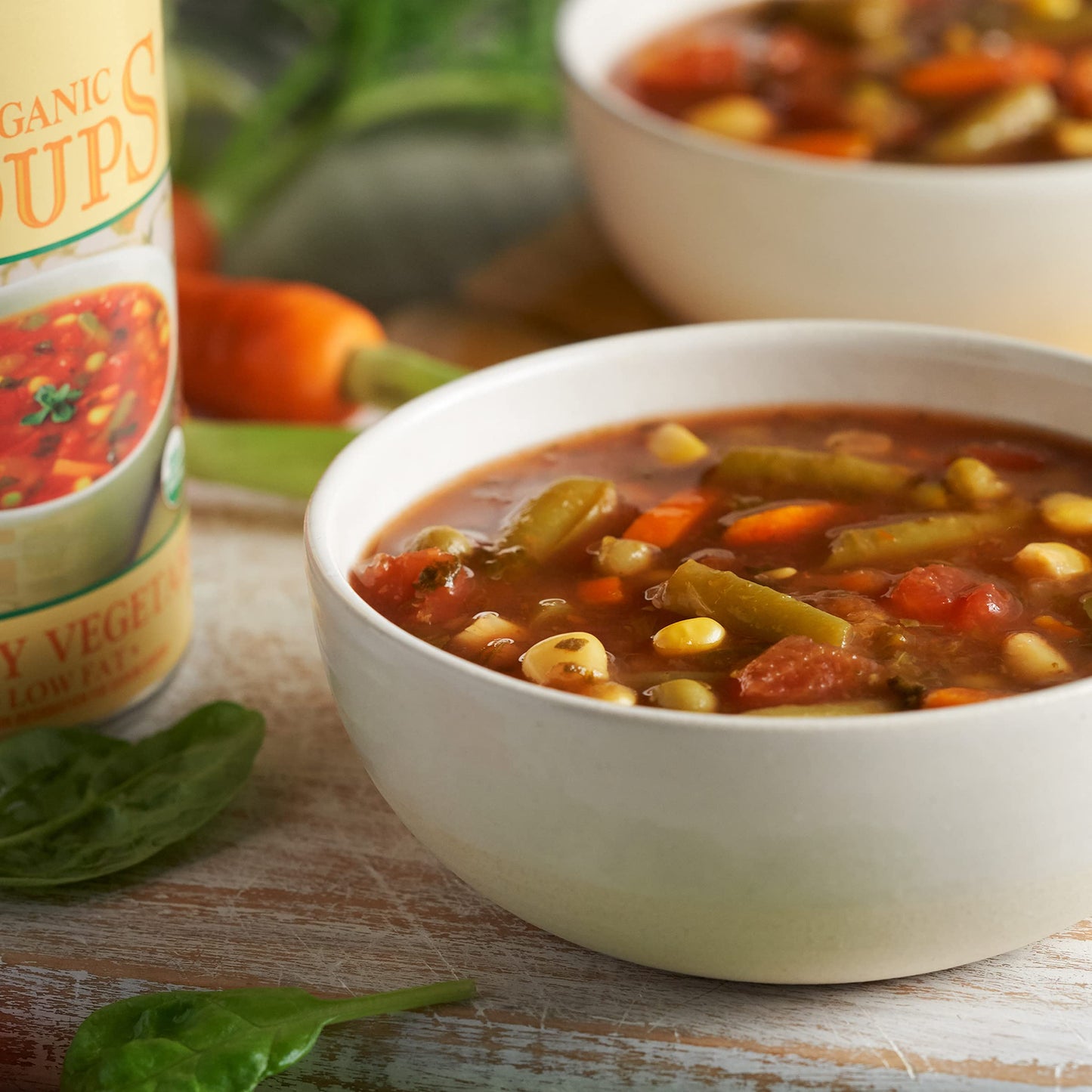 Amys Soup, Vegan Reduced Sodium Chunky Vegetable Soup, Gluten Free, Made With Organic Vegetables, Canned Soup, 14.3 Oz (12 Pack)
