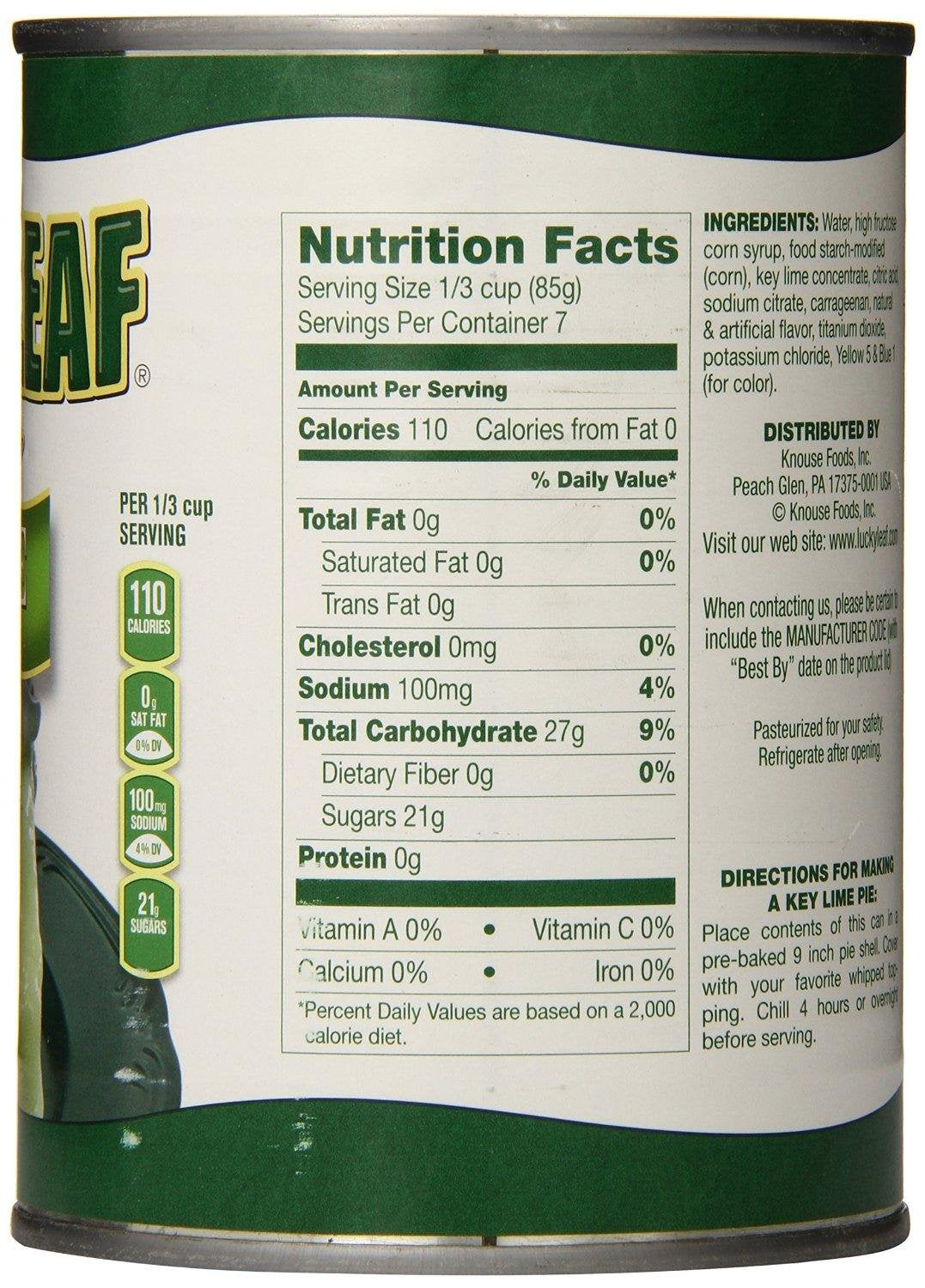 Lucky Leaf Key Lime Pie Filling (Pack of 2) 21 oz Cans