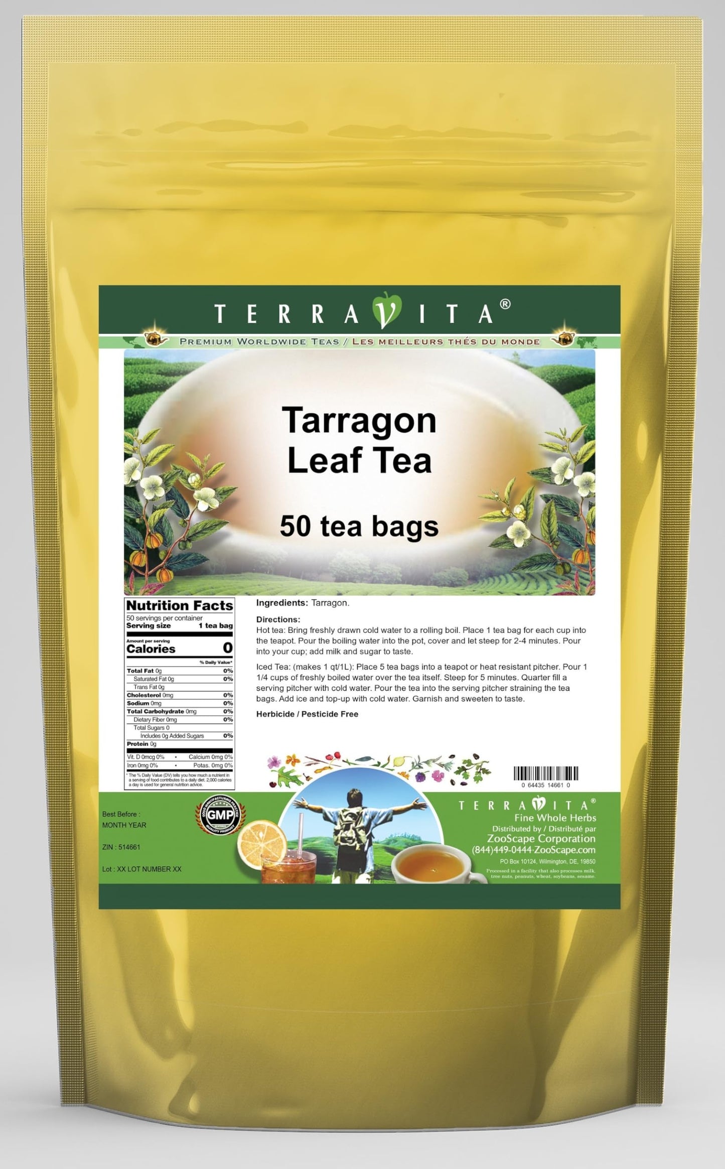 Tarragon Leaf Tea (50 tea bags, ZIN: 514661) - 3 Pack