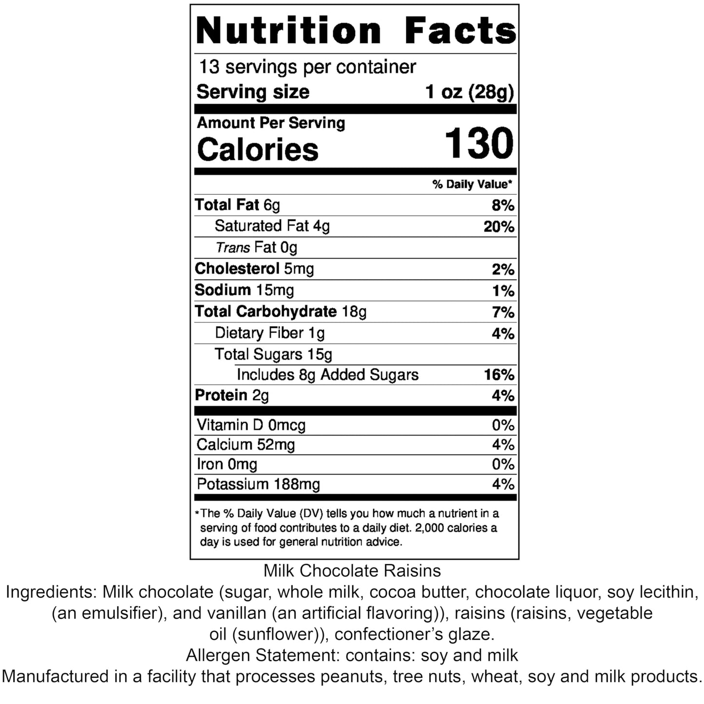 Premium Chocolate Candy 2-13 Oz. Bags (Milk Chocolate Raisins)