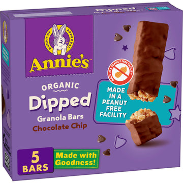 Annie's Chewy Chocolate Chip Granola Bars, 5 Count - Chocolate Dipped, Pack of 1