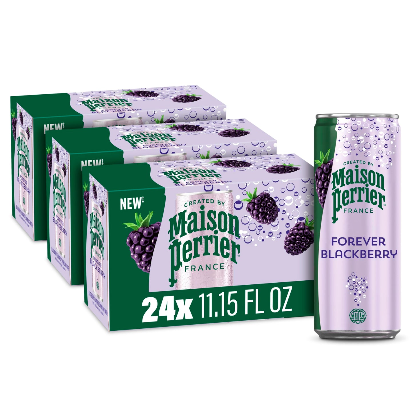Maison Perrier Blackberry Flavored Sparkling Water 11.15 Fl Oz Can (24 Count)