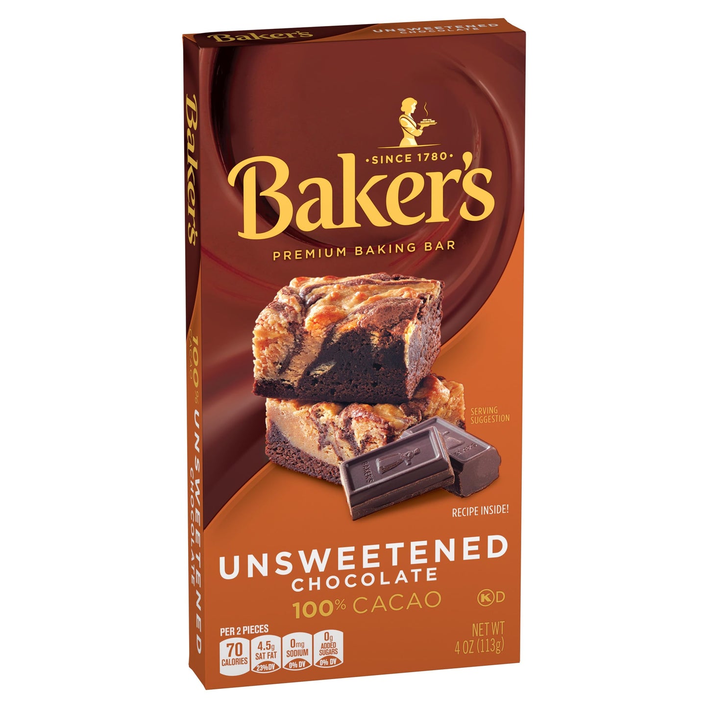 Bakers Premium Unsweetened Chocolate Baking Bar, 4 Ounce (Pack of 12)