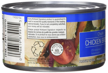 KIRKLAND Signature Chicken Breast in Water, Premium Chunk, 12.5 oz (Pack of 6)