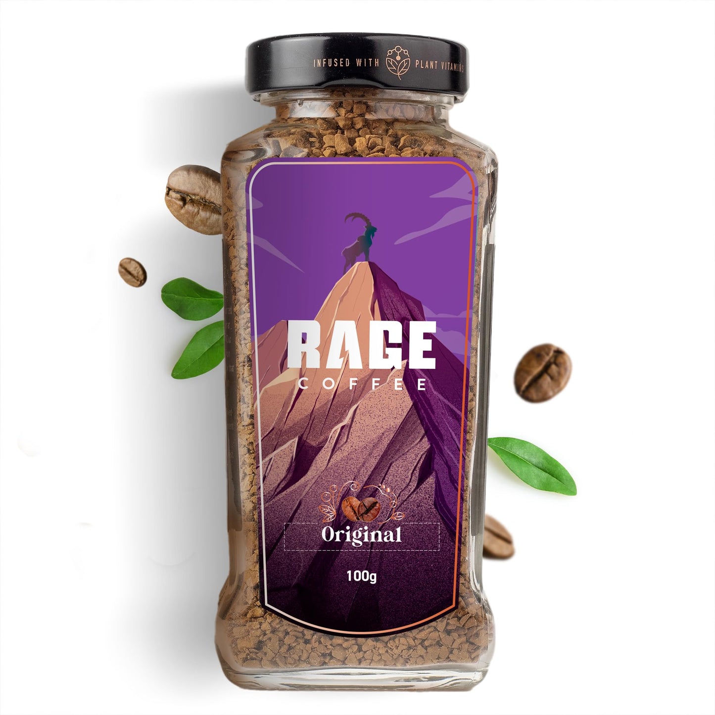 Rage Coffee Oriflavor Blendal Coffee Blend 100% Pure Arabica Beans | Instant Coffee For Smooth Aroma & Taste Hot And Cold Coffee) (Oriflavor Blendal Unique Blend 100G)