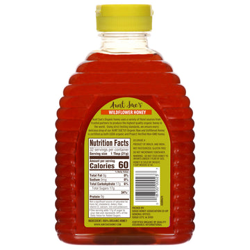 Aunt Sues Organic Raw & Unfiltered Honey, 24 Ounce (1.5 LB) from Brazil, Strained Pure Honey
