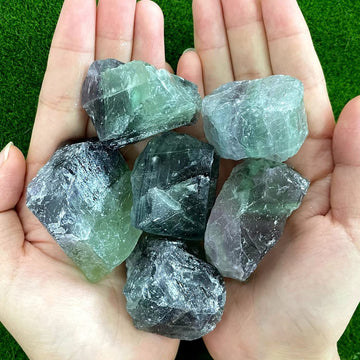 Zhiyuxi 2'' Fluorite Crystal Raw Crystals Bulk Crystals And Stones Large Raw Gemstones Rocks And Crystals Big Huge Rocks For Tum