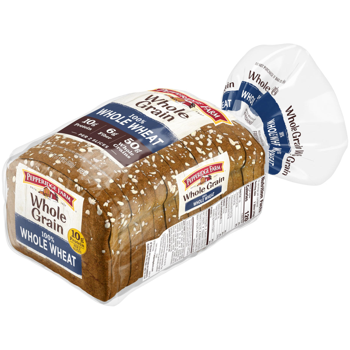 Pepperidge Farm Whole Grain 100% Whole Wheat Bread, 24 Oz Loaf