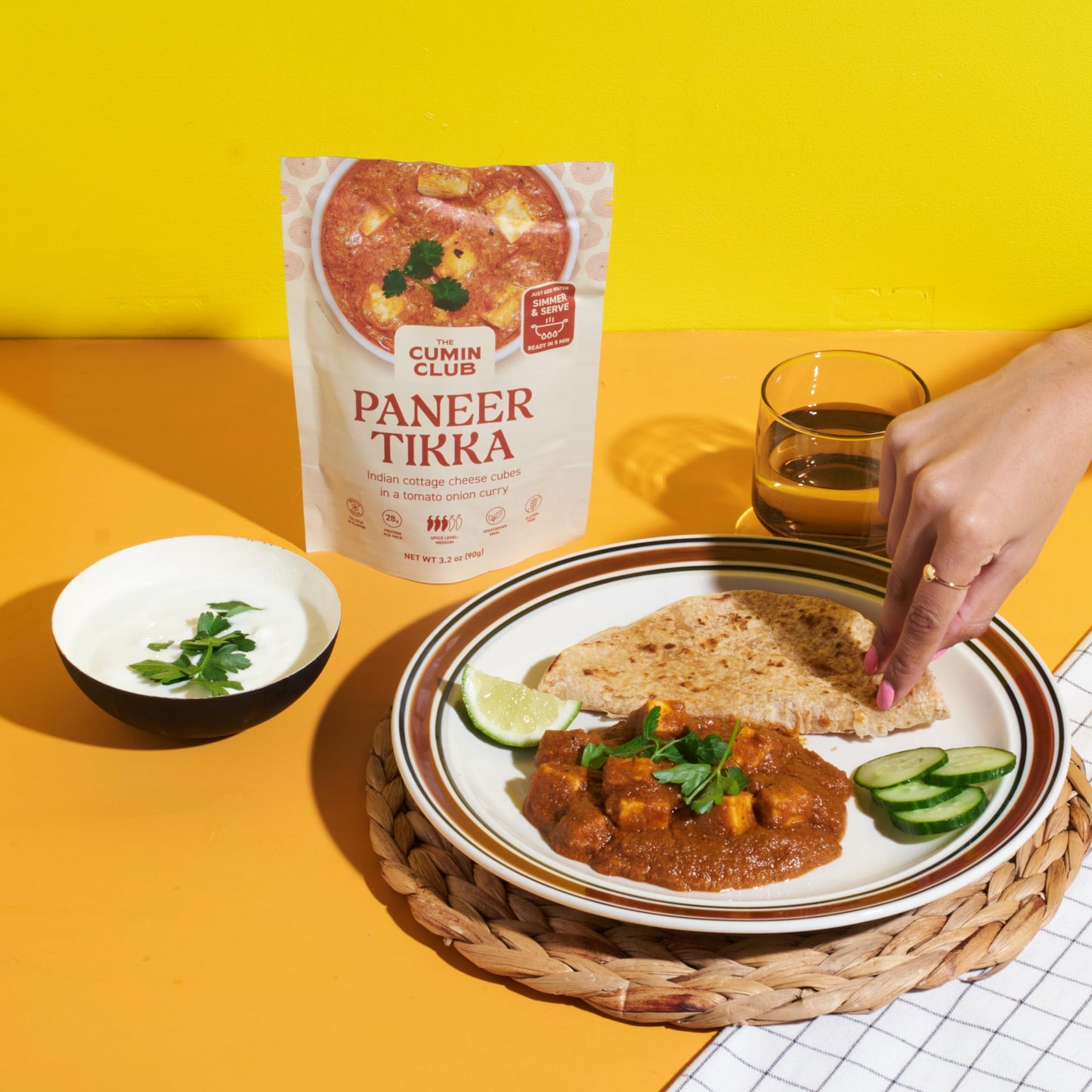 The Cumin Clubs Instant Paneer Tikka Masala - Authentic Indian Meal with Regional Flavors, Ready to Eat in Just 5 Minutes - Pac
