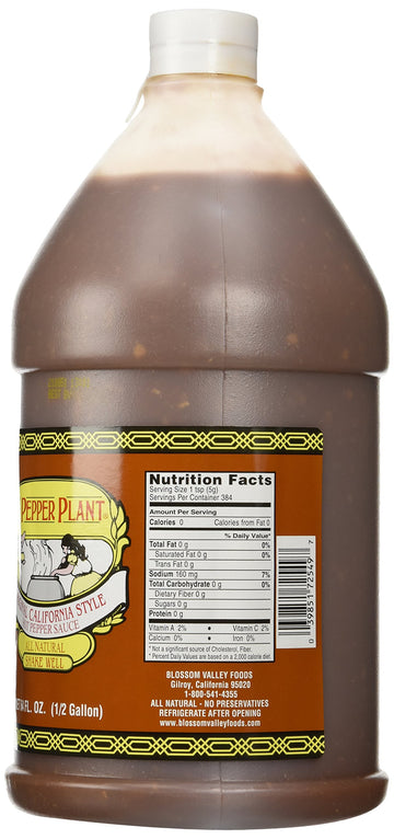Pepper Plant California Style Hot Sauce (Original, 64 Fl. Oz.)