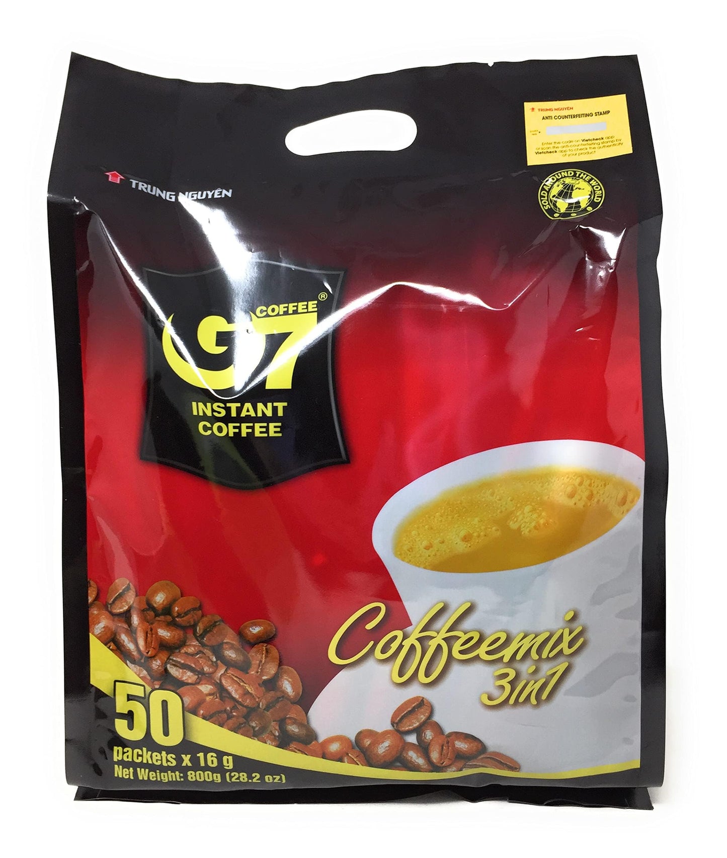 Trung Nguyen - G7 3 in 1 Instant Coffee - Coffee With Non-dairy Creamer and Sugar - Strong and Bold - Instant Vietnamese Coffee