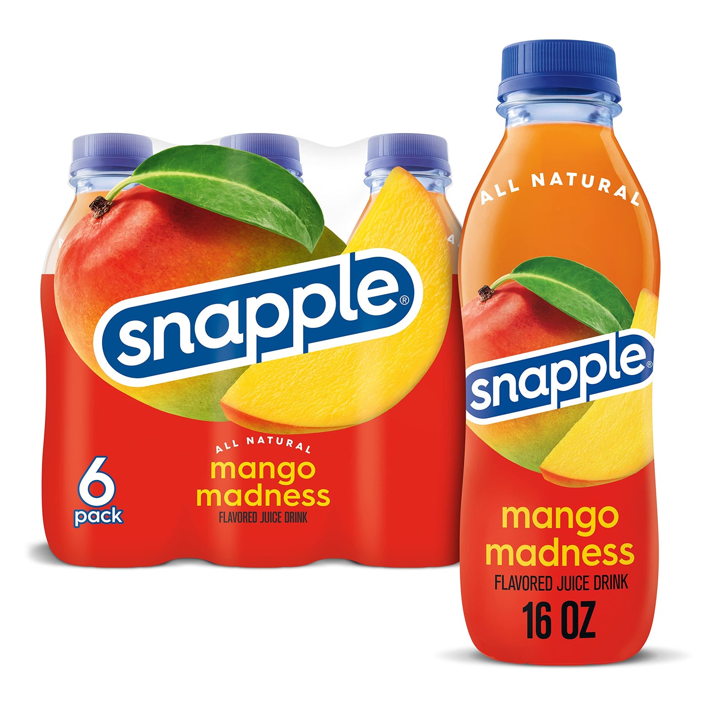 Snapple Mango Madness 16 Fl Oz Recycled Plastic Bottle 6 Pack
