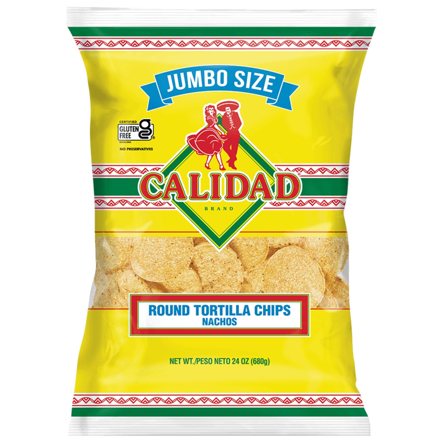 Calidad Yellow Round Tortilla Chip, 24 Oz