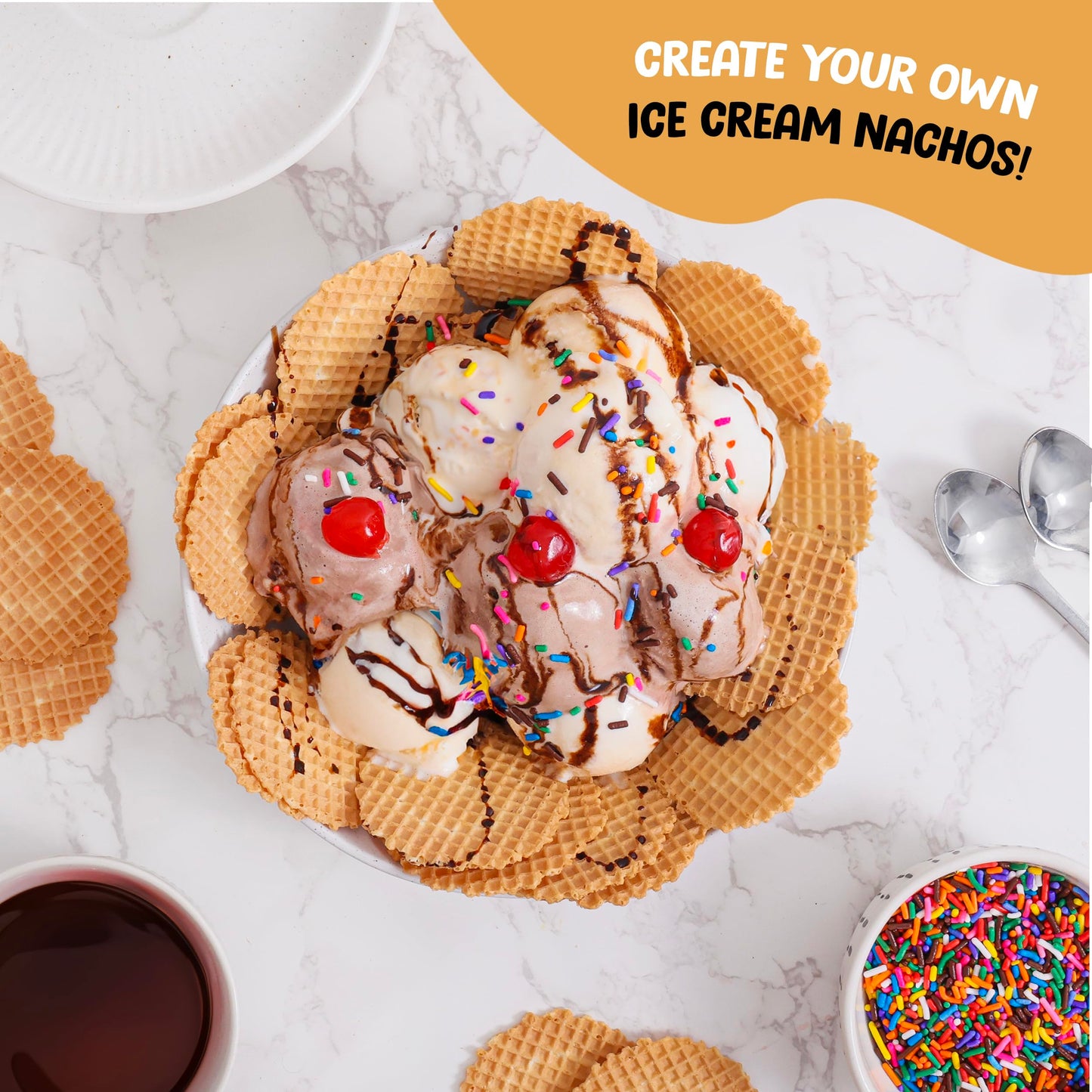 Rooted In Rare Waffle Cone Chips - Round Crispy Waffle Cookies - 9 lbs Bulk Pack - Brown