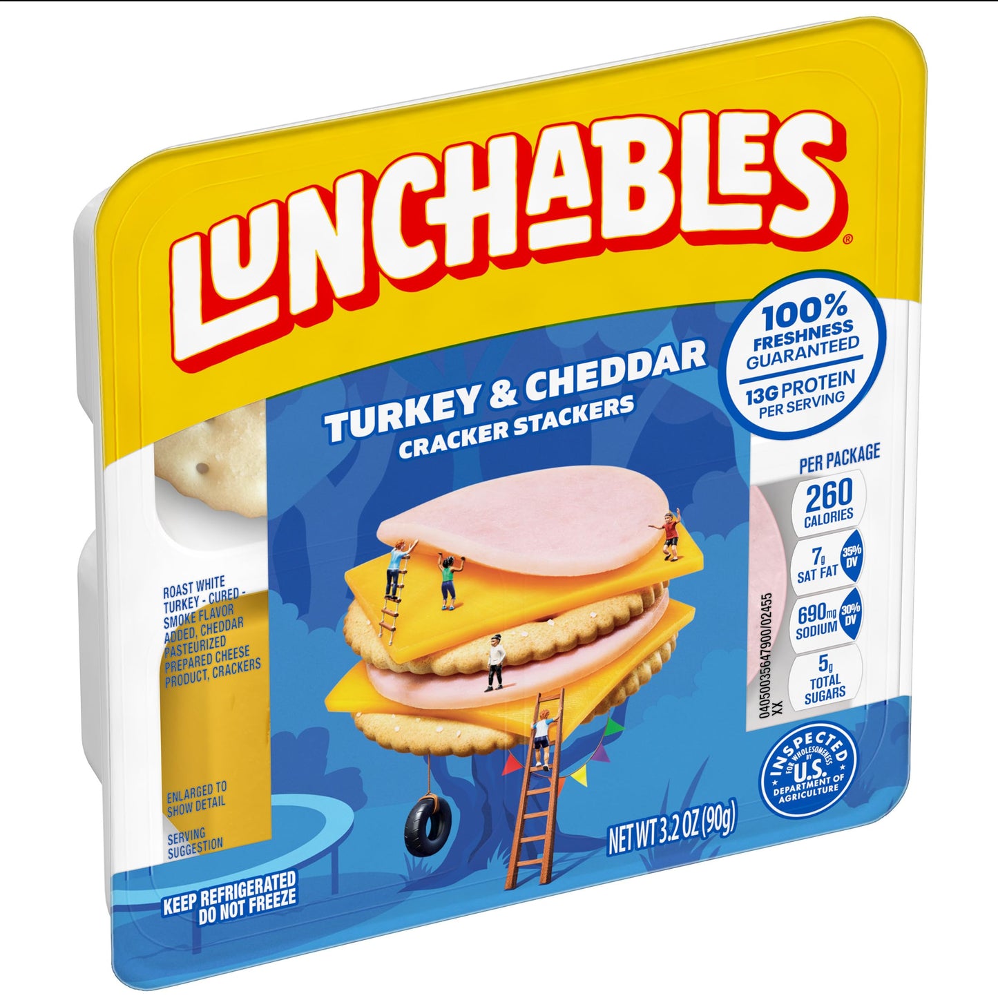 Lunchables Turkey and Cheddar Cracker Stackers, 3.2 oz Tray