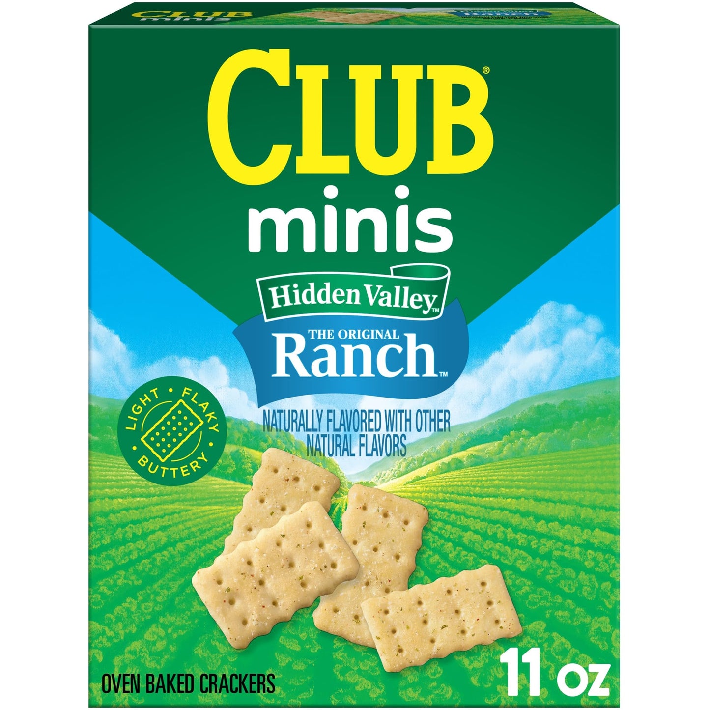 Club Minis Crackers, Lunch Snacks, Snack Crackers, Hidden Valley Ranch, 11oz Box (1 Box)