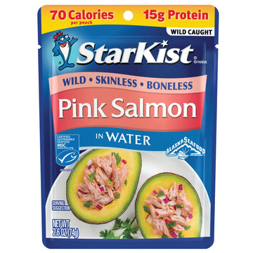 Starkist Wild Pink Salmon - Boneless, Skinless - 2.6 Oz Pouch (Pack Of 12)