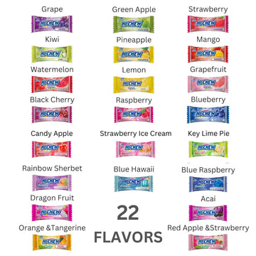 HI-CHEW Variety Mix - 8 Bags of 22 Flavors - Soft & Chewy Taffy Candy - Individually Wrapped for Sharing