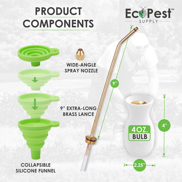 ECOPEST Diatomaceous Earth Powder Duster - Large Bulb Sprayer for Organic Gardening & Eco-Friendly Pest Control (Bed Bugs, Roaches, Ants)