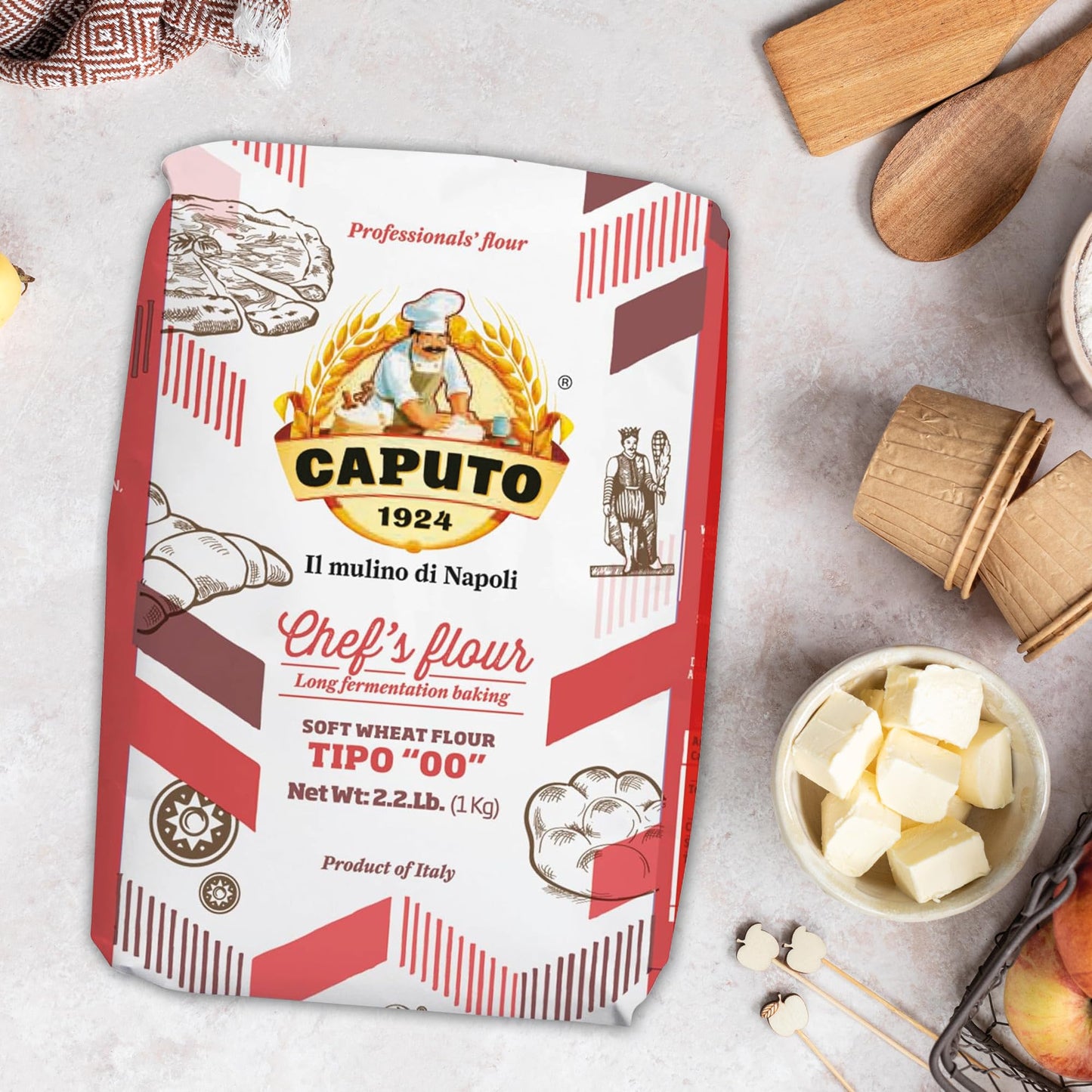Antimo Caputo ''00'' Chefs Flour 1 Kilo, 2.2 Pound (Pack of 4)