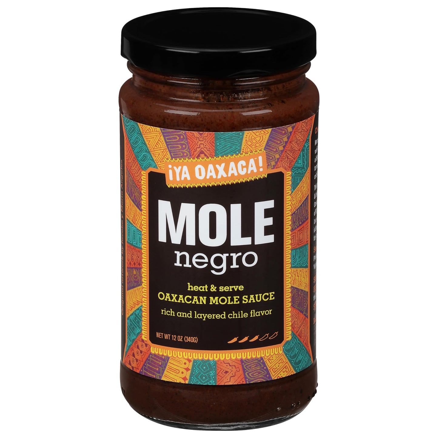 Ya Oaxaca - Mole Sauce - Negro - Medium Spice - Blend Of Rich Flavor & Dried Chiles Spices & Chocolate - Vegan Non-Gmo Gluten Free - Great In Enchiladas Tacos Nachos Tortillas - 12Oz
