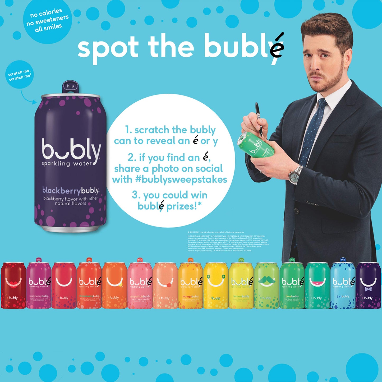 Bubly Sparkling Water 15 Flavor Sampler, 12 fl oz Cans, Blue, 18 Pack