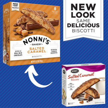 Nonni'S Salted Caramel Biscotti Italian Cookies - Biscotti Individually Wrapped Cookies - Italian Biscotti Cookies W/Rich Milk C