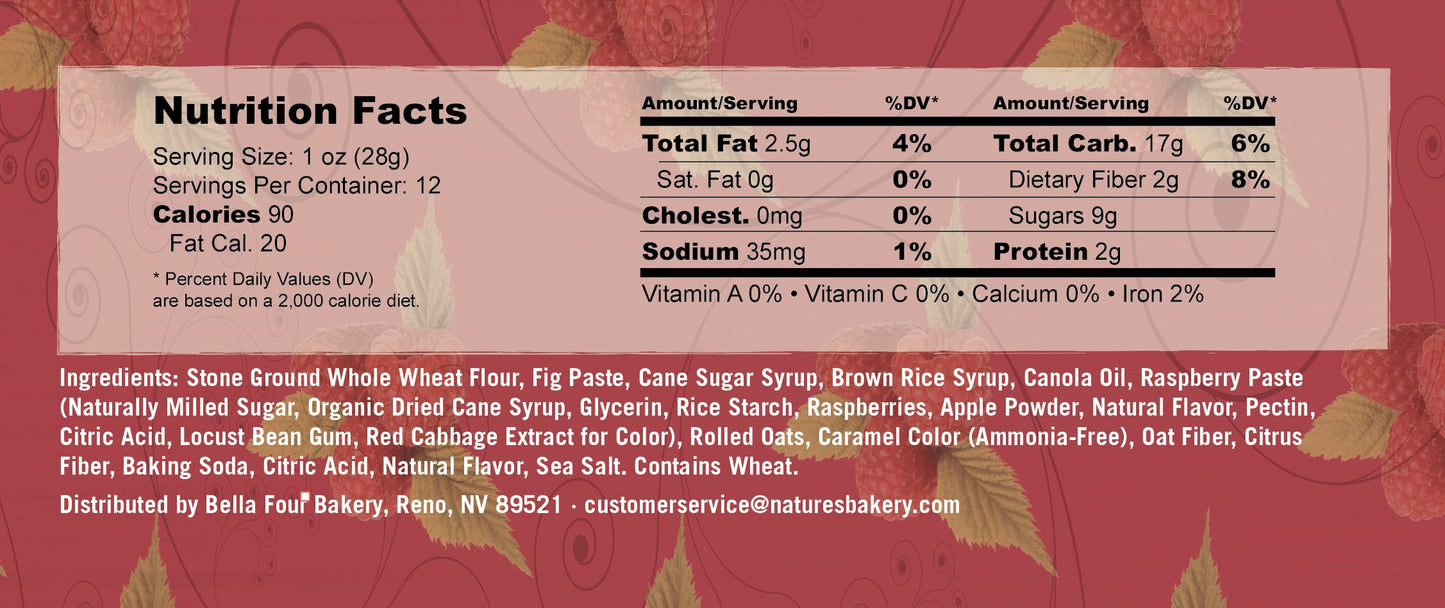 Nature'S Bakery Raspberry Fig Bars, 2 Oz, 6 Ct