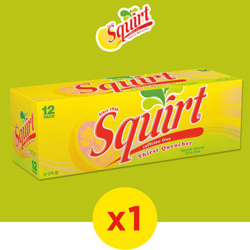 Squirt G fruit Soda, 12 Fl Oz Cans, 12 Pack, Refreshing Citrus Flavor