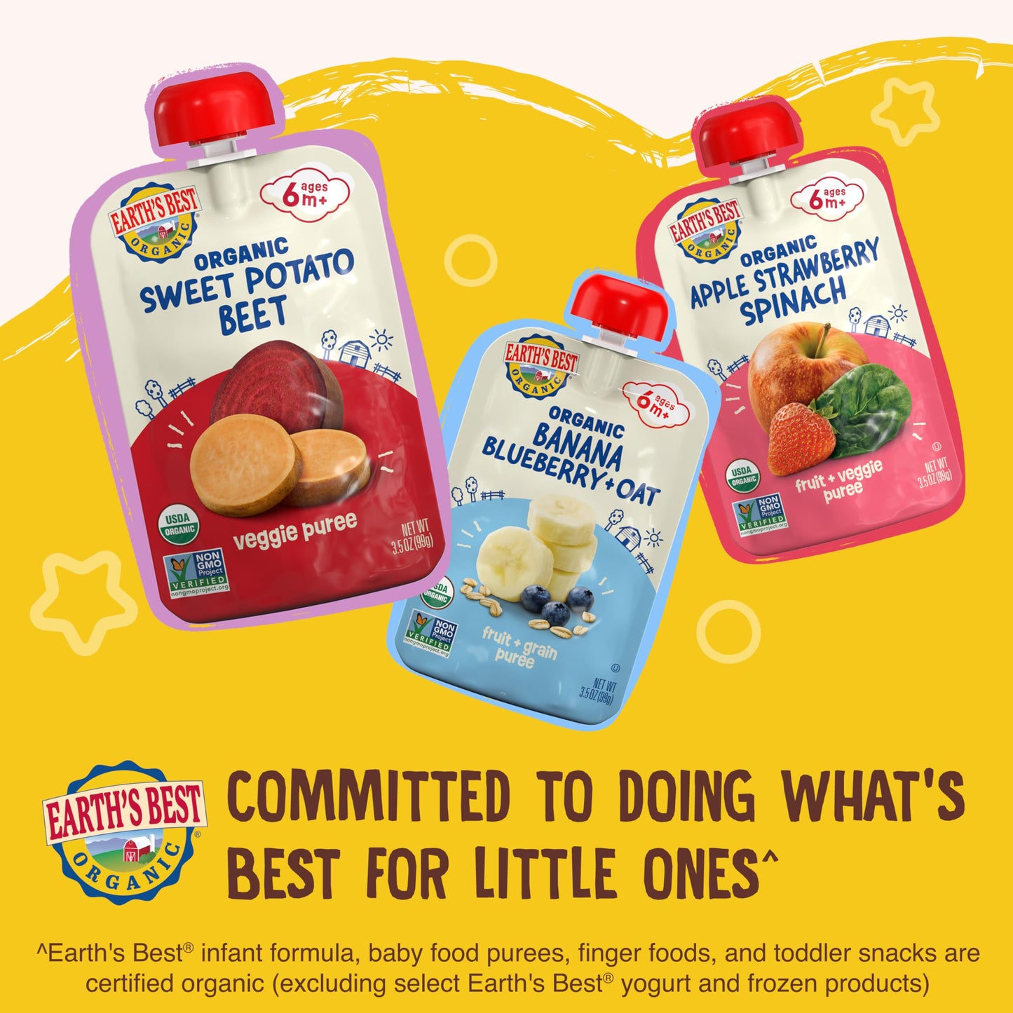 Earths Best Organic Baby Food Pouches, 9+ Months, Beef, Vegetable, And Rice Puree For Babies 9 Months And Up, Organic Beef Medley, 4 Ounce Resealable Pouch (Pack Of 12)
