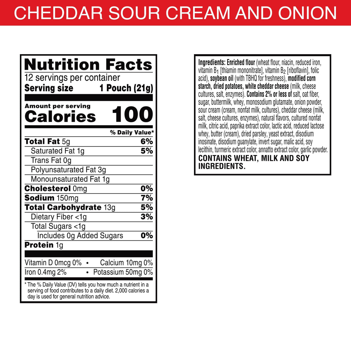 Cheez-It Snap'D Cheese Cracker Chips, Thin Crisps, Lunch Snacks, Cheddar Sour Cream And Onion, 9Oz Box (12 Pouches)