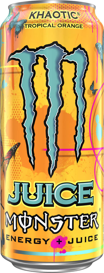 Monster Energy Juice Monster Khaotic Tropical Orange Energy + Juice Energy Drink 16 Ounce (Pack of 15)