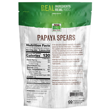Now Foods, Papaya Spears, No Preservatives Or Added Sulfur, Fat-Free And Low-Sodium, 12-Ounce (Packaging May Vary) (Pack Of 2)