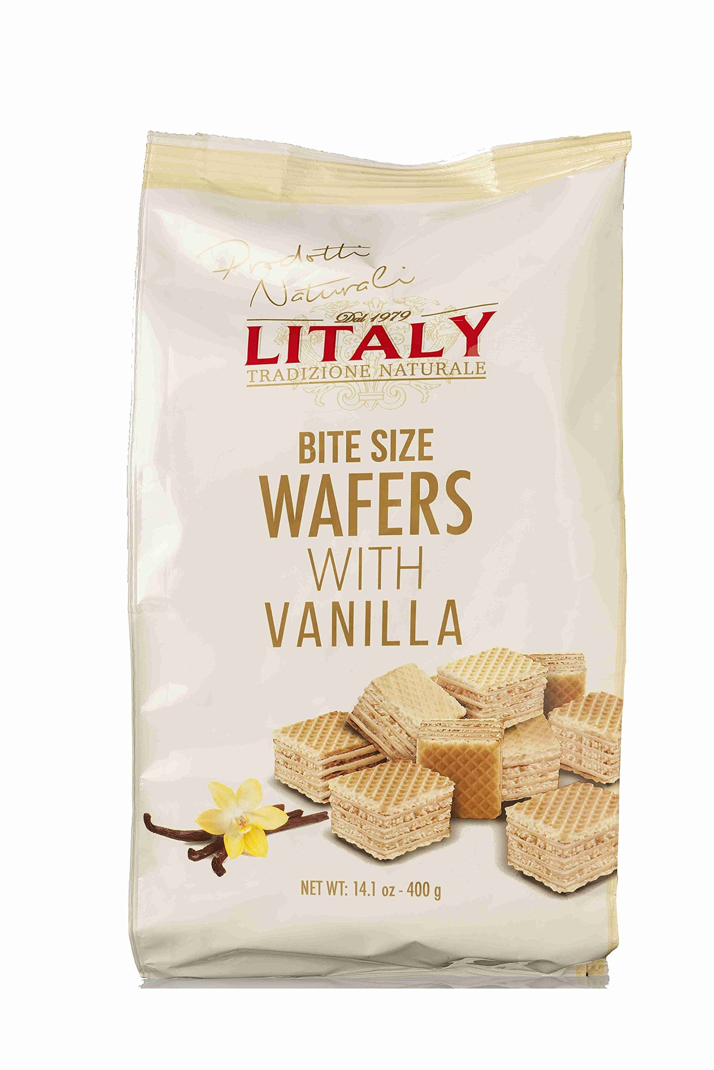Litaly Bite Size Wafers with Vanilla, 14.1 Ounce