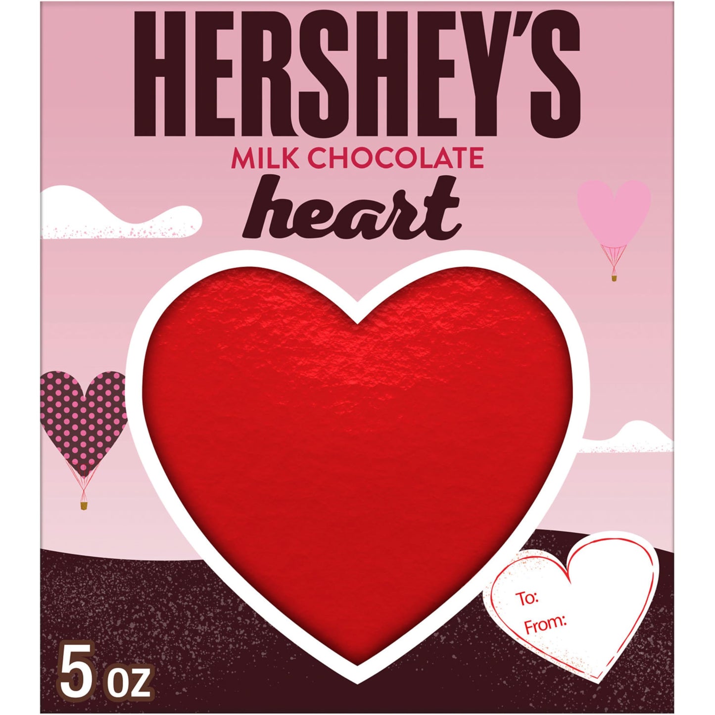 HERSHEYS Milk Chocolate Heart, Valentines Candy Gift Box, 5 oz