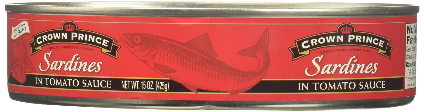 Crown Prince Sardines in Tomato Sauce, 15 Ounce