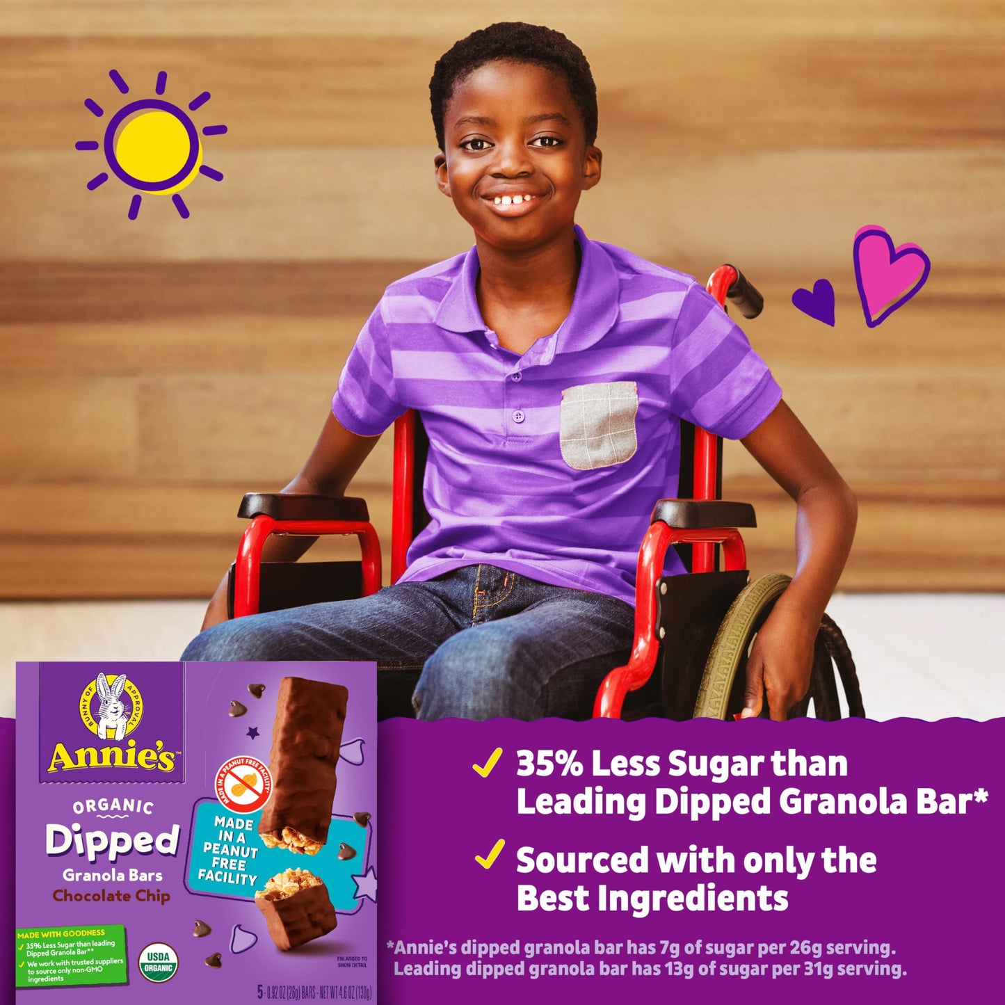 Annie's Chewy Chocolate Chip Granola Bars, 5 Count - Chocolate Dipped, Pack of 1