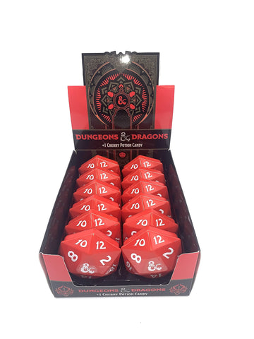 Boston America Dungeon And Dragons D&D Dnd D20 +1 Potion Sour Candy Collectible Tin - Twelve (12) Tins With Store Display - Sour