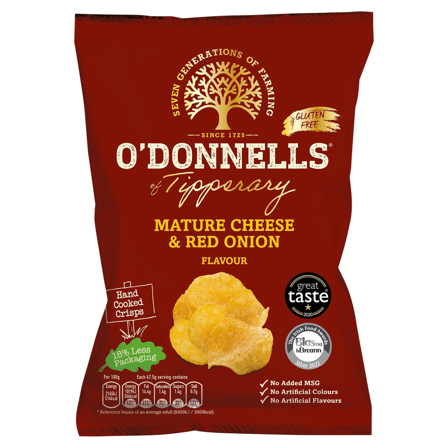ODonnells Cheese & Onion 47.5g (1.7oz) 8 Pack